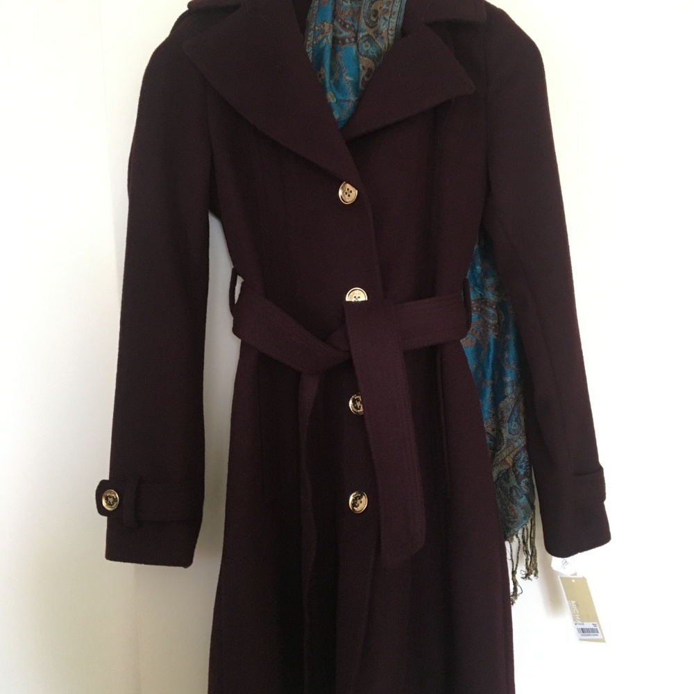 Burgundy Wool coat- Michael Kors